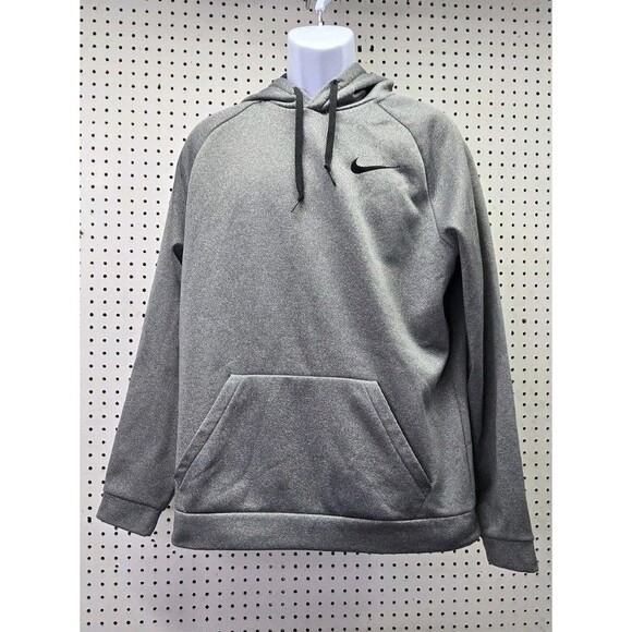 Nike Therma Training Hoodie Mens Large Gray Fleece Pullover Sweatshirt Dri Fit - Picture 1 of 5